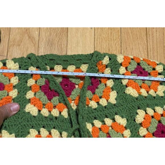 Crochet Granny Square Patchwork Cardigan Handmade Boho Sweater Women’s - Picture 10 of 11